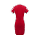 👗 50 % DE RÉDUCTION MAINTENANT ! Robe mini moulante sportive pour femme – Col V, manches rayées, polyester respirant et coupe flatteuse 🏃‍♀️✨