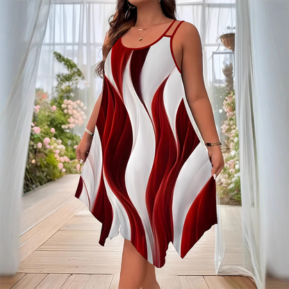 Robe midi femme mode sans manches à double bride