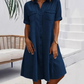 Robe chemise en denim décontractée pour femme