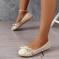 🌸🥿50 % de réduction 🔥 Ballerines élégantes en dentelle pour femme, ornées d'un nœud papillon