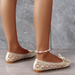 🌸🥿50 % de réduction 🔥 Ballerines élégantes en dentelle pour femme, ornées d'un nœud papillon