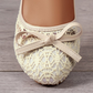 🌸🥿50 % de réduction 🔥 Ballerines élégantes en dentelle pour femme, ornées d'un nœud papillon