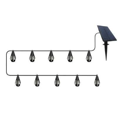 Nouvelles guirlandes lumineuses solaires à LED IP65, style « flammes », étanches, pour usage extérieur, avec capteur, pour jardins, cours et camping, angle de faisceau de 360°
