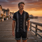 Ensemble haut et short pour homme avec imprimé floral et manches courtes