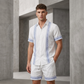 Ensemble haut et short pour homme avec imprimé floral et manches courtes