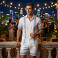 Ensemble haut et short pour homme avec imprimé floral et manches courtes