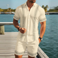 Ensemble haut et short pour homme avec imprimé floral et manches courtes