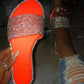 Sandales plates à strass scintillants pour femme