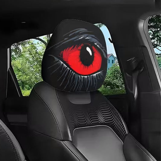 ⏳50 % de réduction durée limitée⏰Housse d'appui-tête automobile œil rouge effrayant 👁️‍🗨️🚗