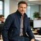 Veste classique à col montant pour homme avec doublure à carreaux