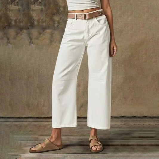 Pantalon classique simple à jambes larges pour femme