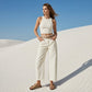 Pantalon classique simple à jambes larges pour femme