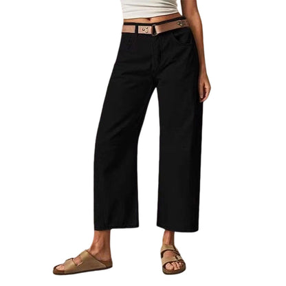 Pantalon classique simple à jambes larges pour femme