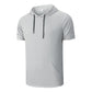 Hoodie décontracté pour homme à manches courtes – séchage rapide, léger et respirant – idéal pour le sport, le quotidien et les voyages 👕🏃‍♂️