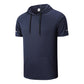 Hoodie décontracté pour homme à manches courtes – séchage rapide, léger et respirant – idéal pour le sport, le quotidien et les voyages 👕🏃‍♂️