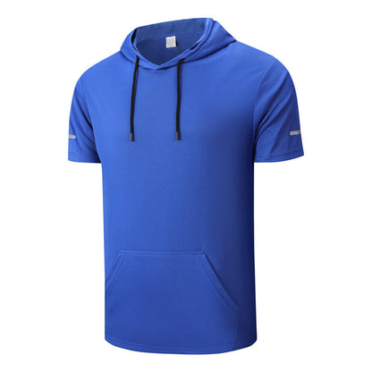 Hoodie décontracté pour homme à manches courtes – séchage rapide, léger et respirant – idéal pour le sport, le quotidien et les voyages 👕🏃‍♂️
