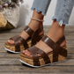 Casual Comfort Wedge Heel Sandals with Rivets
