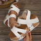 Casual Comfort Wedge Heel Sandals with Rivets