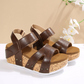 Casual Comfort Wedge Heel Sandals with Rivets