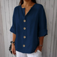 👕✨🌿 Haut Boutonné Ample pour Femme – Tissu Infroissable, Respirant & 6 Couleurs (S-4XL)