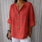 👕✨🌿 Haut Boutonné Ample pour Femme – Tissu Infroissable, Respirant & 6 Couleurs (S-4XL)