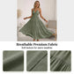 Robe maxi à bretelles dans le dos et dos nu à volants pour femme