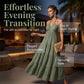 Robe maxi à bretelles dans le dos et dos nu à volants pour femme