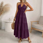 Robe maxi à bretelles dans le dos et dos nu à volants pour femme