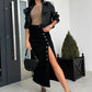 Jupe bodycon fendue à boutons – Chic du jour au soir