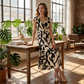 👗 -50 % 🌺 Robe décontractée imprimée pour femme, col V et volants – Tissu léger, style romantique et parfaite pour les journées chaudes ☀️
