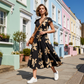 👗 -50 % 🌺 Robe décontractée imprimée pour femme, col V et volants – Tissu léger, style romantique et parfaite pour les journées chaudes ☀️