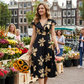 👗 -50 % 🌺 Robe décontractée imprimée pour femme, col V et volants – Tissu léger, style romantique et parfaite pour les journées chaudes ☀️