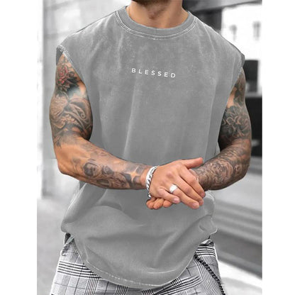 📢📢 -30 % ⏰ Débardeur de sport musculaire coupe loose effet vintage