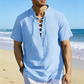 Chemise décontractée à manches courtes avec laçage pour homme