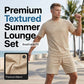 Ensemble haut à manches courtes texturé et short pour homme