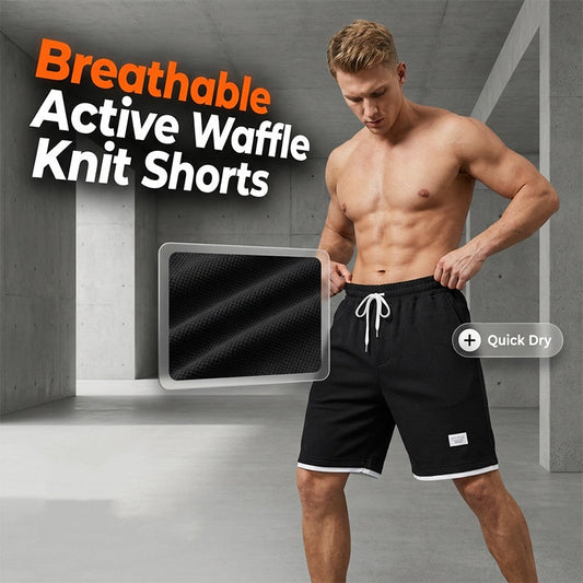 Short homme tricot gaufré avec cordon de serrage