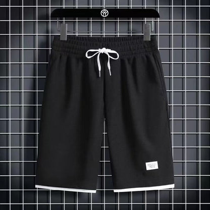 Short homme tricot gaufré avec cordon de serrage