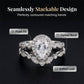 Bague de fiançailles et alliance en forme de poire goutte d'eau