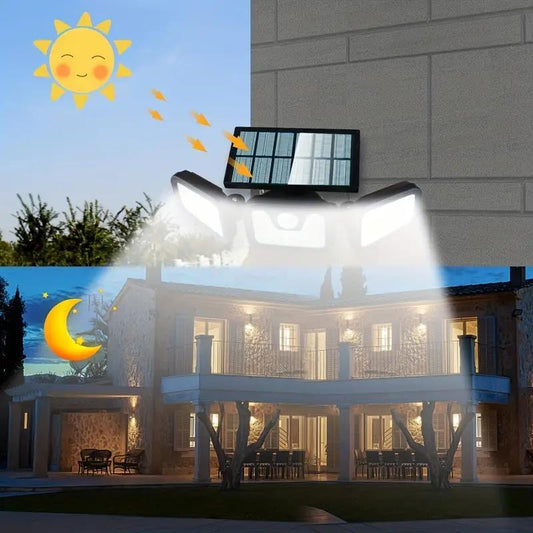 💡 50% DE RÉDUCTION! ☀️ Applique Murale Solaire à 3 Têtes avec Capteur – Éclairage Automatique, Étanche & Idéale Pour Jardin, Entrée & Garage 🏠