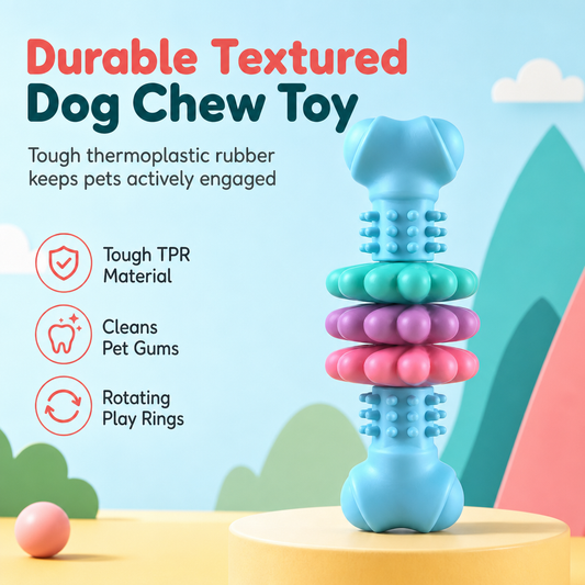 ⏰ Jouet à mâcher pour chien en forme d'os en TPR durable – Jouet résistant aux morsures pour la dentition des grands chiens 🦴