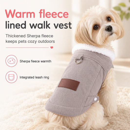 Gilet chaud en polaire imitation peau de mouton pour animaux – Vêtement épais doublé de polaire pour chiens et chats (automne-hiver)