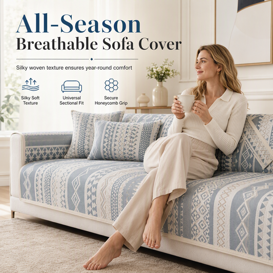 🛋️ Housse de Canapé Antidérapante en Jacquard – Respirante, Modulable & Anti-Griffures ✨