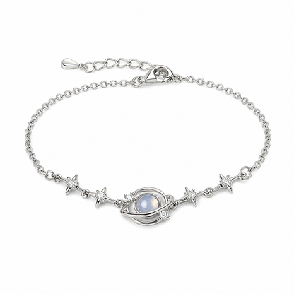 ✨🪐 PROMO FLASH : 50% DE RÉDUCTION ! Bracelet Planète & Étoile en Argent 925 – Pavé de Cristaux Zircon, Chaîne Ajustable & Hypoallergénique for un Bijou Poétique Céleste au Quotidien ✨