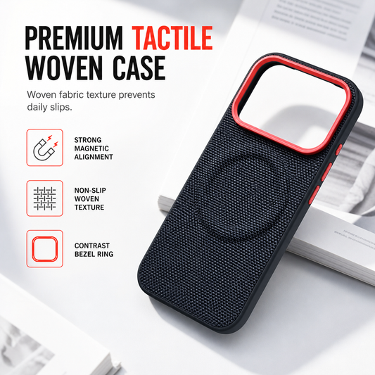 📱 Coque de Protection Magnétique à Texture Tissée – Élégance & Protection ✨