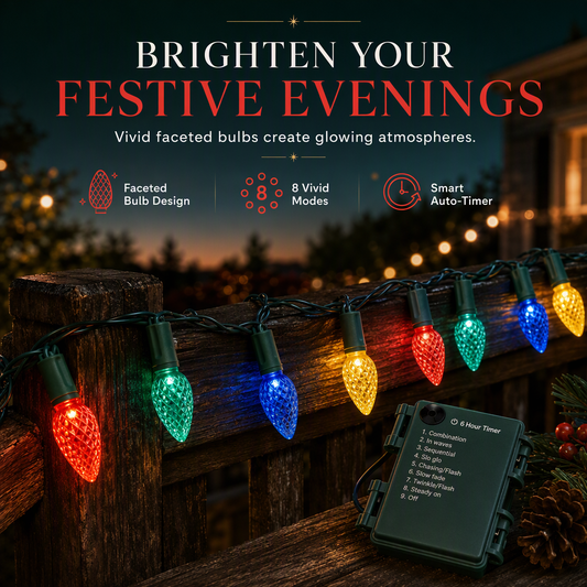 Guirlande lumineuse à piles en forme de fraise avec 8 modes d'éclairage pour la décoration de jardin et de terrasse à Noël et Halloween