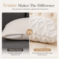 Soft Plush Cushion Cover with Embroidered Geometric Diamond Pattern Minimalist Solid Color Throw Pillow Case for Sofa
