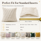 Soft Plush Cushion Cover with Embroidered Geometric Diamond Pattern Minimalist Solid Color Throw Pillow Case for Sofa