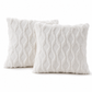Soft Plush Cushion Cover with Embroidered Geometric Diamond Pattern Minimalist Solid Color Throw Pillow Case for Sofa
