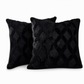Soft Plush Cushion Cover with Embroidered Geometric Diamond Pattern Minimalist Solid Color Throw Pillow Case for Sofa