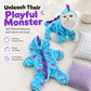 Combinaison chaude en flanelle pour animaux – Pyjama-costume « Monstre bleu » à quatre pattes pour chiens et chats – Vêtements d'automne et d'hiver